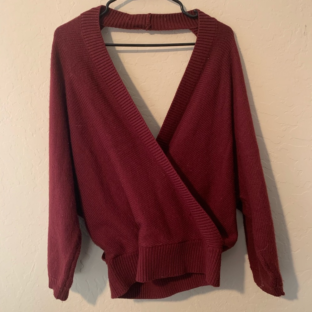 Backless Maroon Sweater